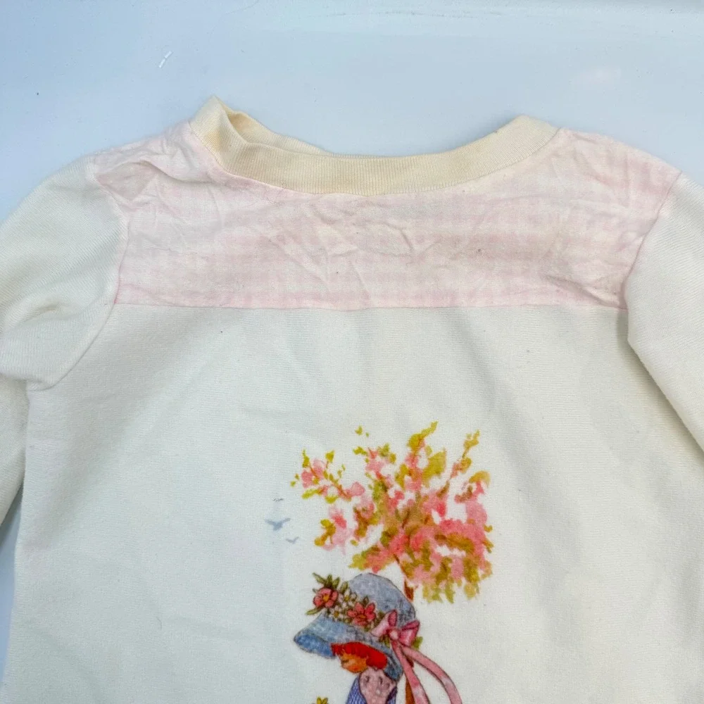 Vtg 70s Girls Nightgown | Blue Bonnet Girl‎ Illustration | Sz 2T | Flawed Charm